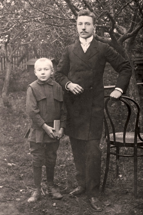 Stefan Wyszyński z ojcem, Zuzela 1906 /AIPSKW