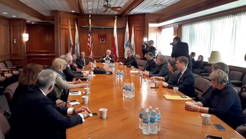 Spotkanie z prezesem Kongresu Polonii Amerykańskiej Frankiem Spulą i liderami organizacji polonijnych – 17 stycznia 2018