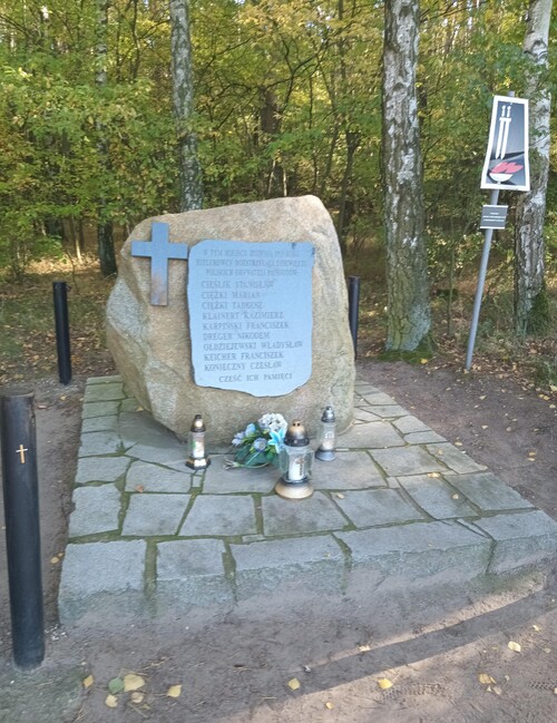 Znicz na miejscu straceń pod lasem bolechowskim fot. Dariusz Paprocki