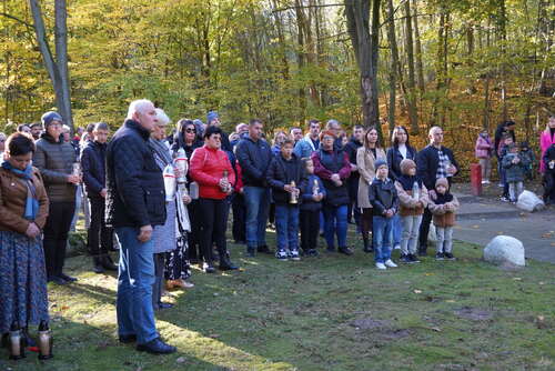Pomnik Ofiar II Wojny Światowej w Lesie Bytyńskim w pobliżu wsi Grzebienisko (pow. szamotulski), fot. Olga Kaczmarek.