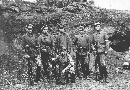 Uczestnicy III powstania śląskiego, 1921 r., ze zbiorów Narodowego Archiwum Cyfrowego