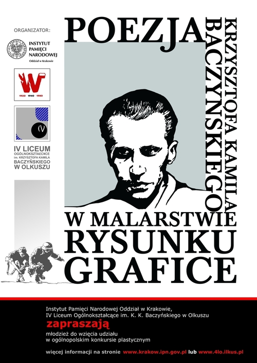 Plakat konkursu „Poezja Krzysztofa Kamila Baczyńskiego w malarstwie, rysunku i grafice”