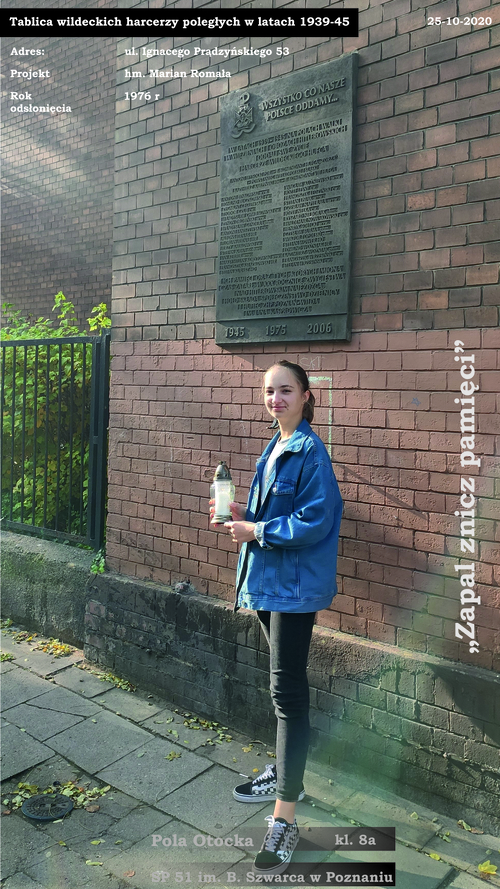 Tablica wildeckich harcerzy poległych w latach 1943-1945 w Poznaniu, Pola Otocka Szkoła Podstawowa nr 51 im. Bronisława Szwarca w Poznaniu