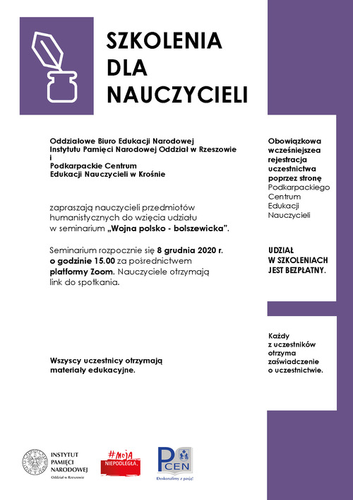 Plakat Seminarium Wojna polsko-bolszewicka 8.12.2020