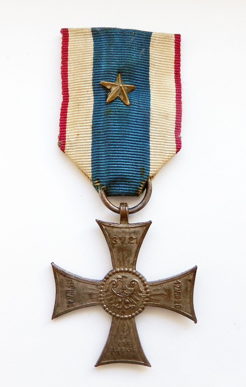 Krzyż na Śląskiej Wstędze Waleczności i Zasługi, 1927 r., ze zbiorów Grzegorza Grześkowiaka