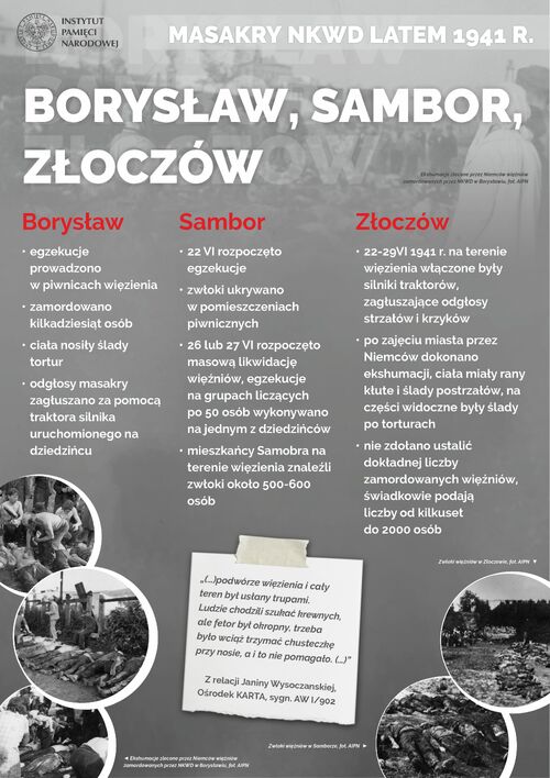 Masakry NKWD latem 1941 r. Borysław, Sambor, Złoczów