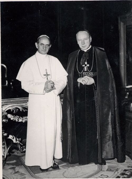 Kard. Stefan Wyszyński z papieżem Pawłem VI, Watykan 1966 [?] /AIPN  w Warszawie